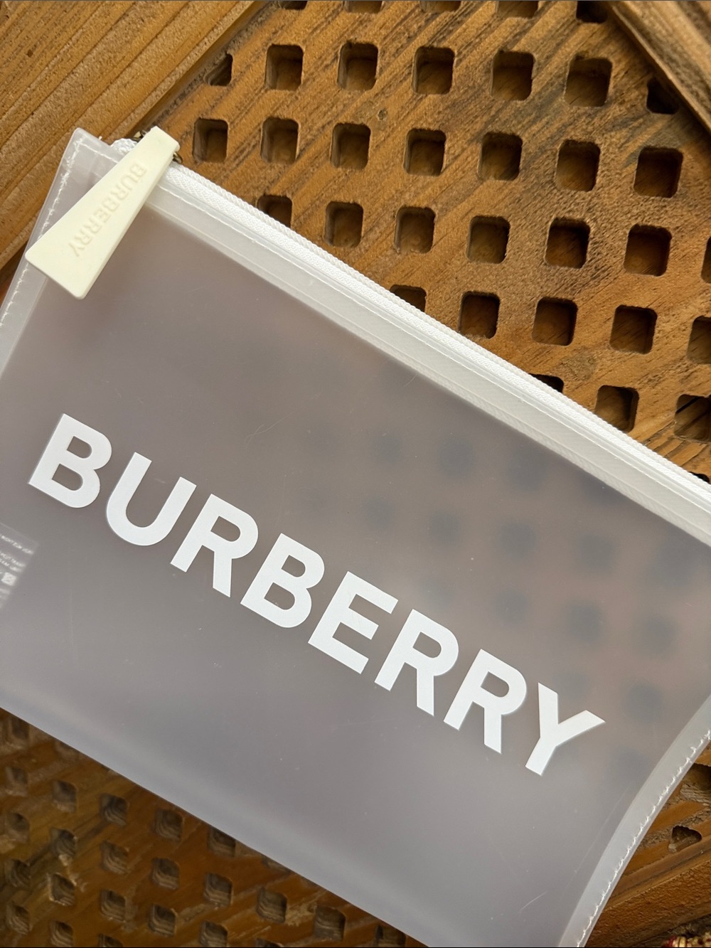 GWP-Burberry Frosted Clear Pouch with White Logo